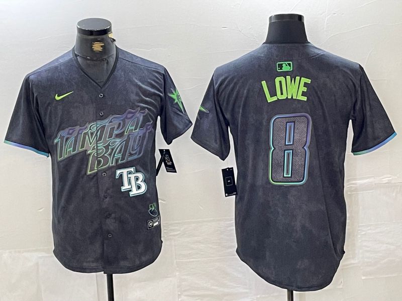 Men Tampa Bay Rays #8 Lowe Nike MLB Limited City Connect Black 2024 Jersey style 5->women mlb jersey->Women Jersey